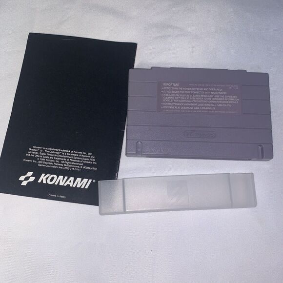 vintage video game Gradius III(Super Nintendo SNES,1991) CIB w/booklet No Poster - Picture 4 of 8